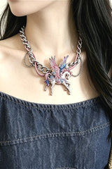 Y2K Colorful Flying Butterfly Choker Necklace