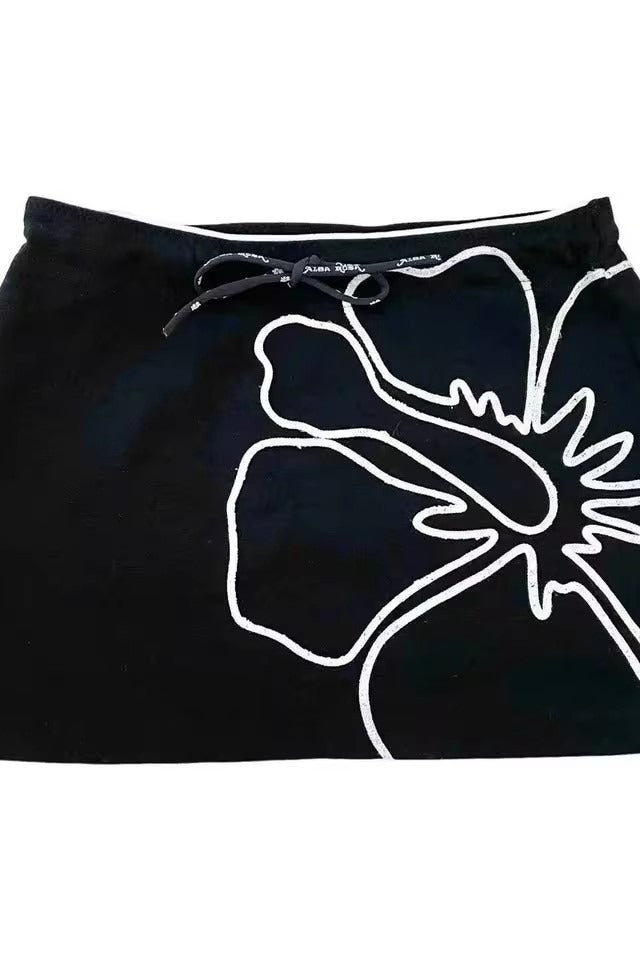 Floral Print A-Line Mini Skirt