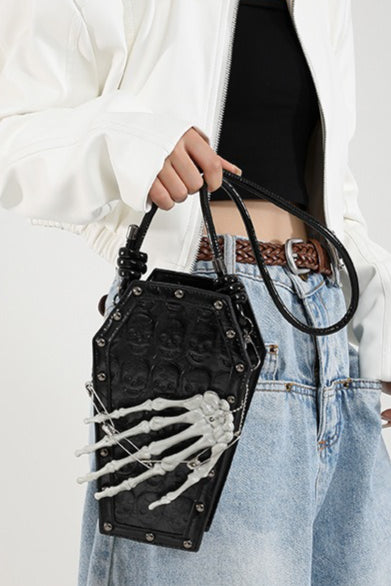 Skeleton Hand Coffin Crossbody Bags