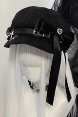 Y2K Sweet Cool Lace Stitch Denim Military Painter Hat