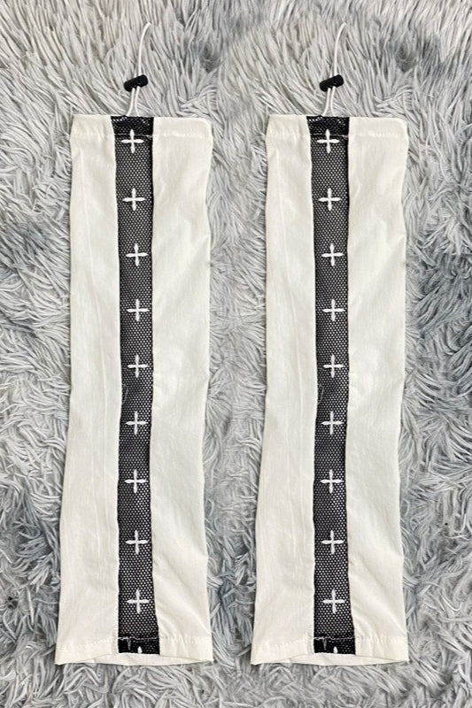 Girlish Subculture Y2K Sweet Cross Print Gloves
