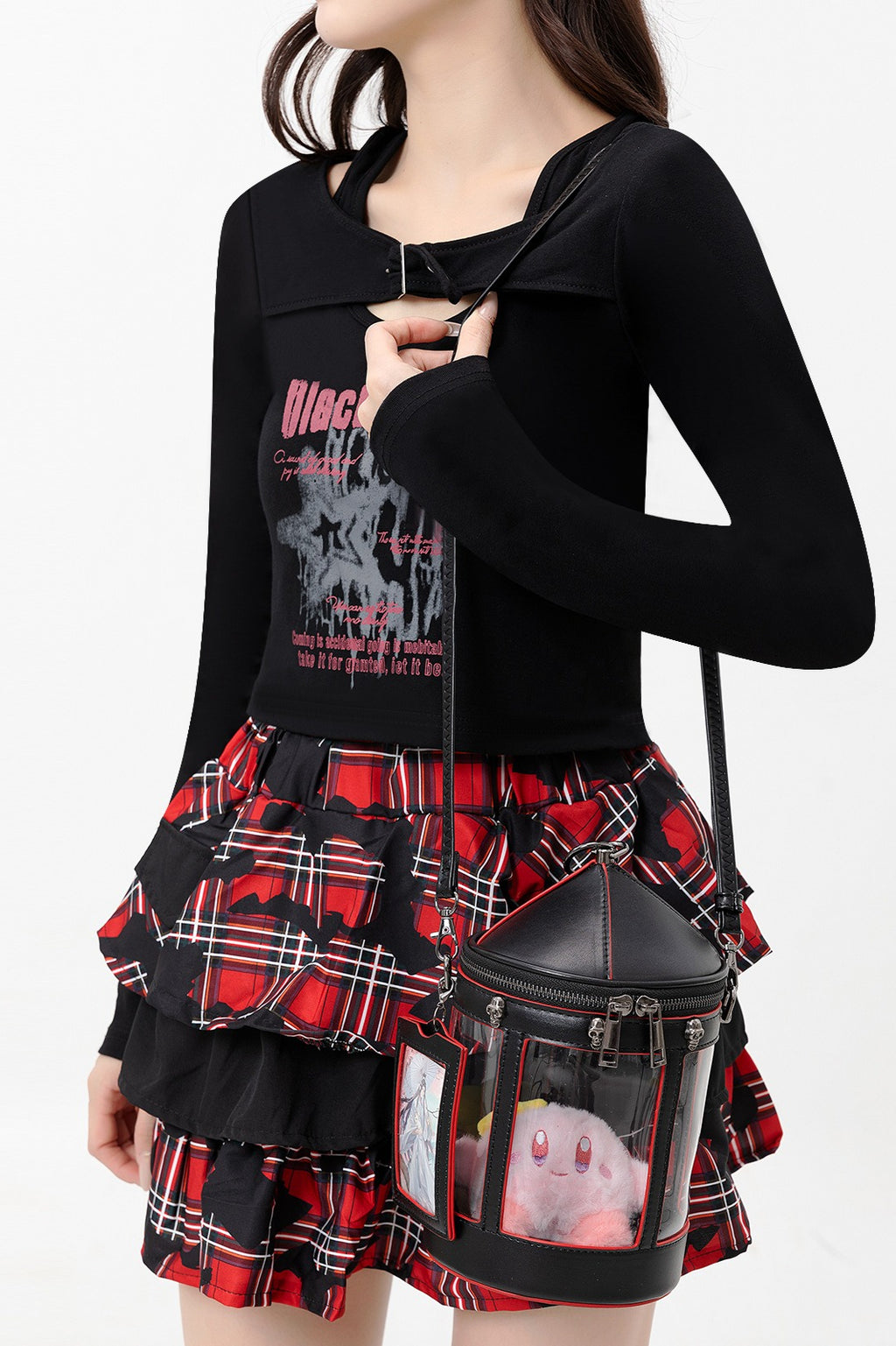 Clear Panel Lantern Crossbody Bags