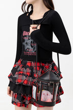 Clear Panel Lantern Crossbody Bags