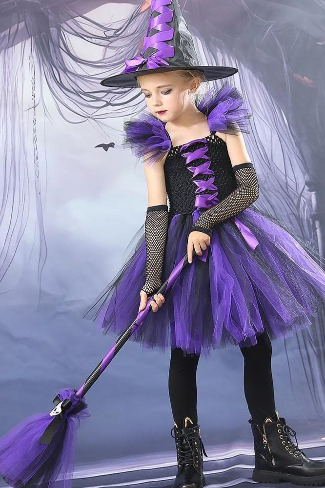Witch Tulle Dress Kid Halloween Costume Main image