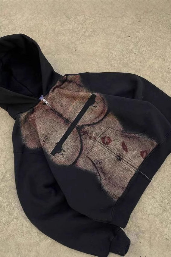 Anatomical Corset Graphic Zip Hoodie Secondary image