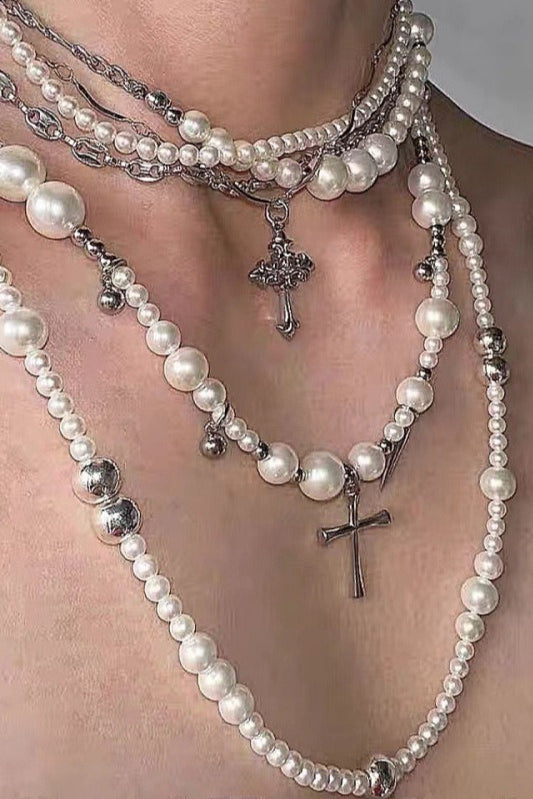 Elegant Multi Layer Bead Rivet Necklace