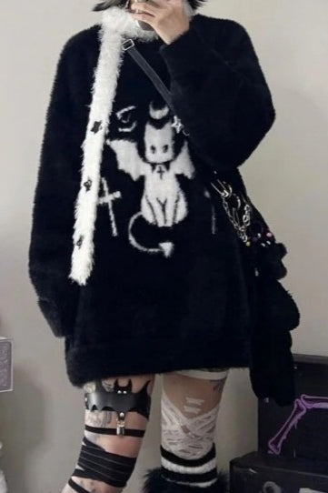 Harajuku Gothic Grunge Oversized Knitted Sweater Main image