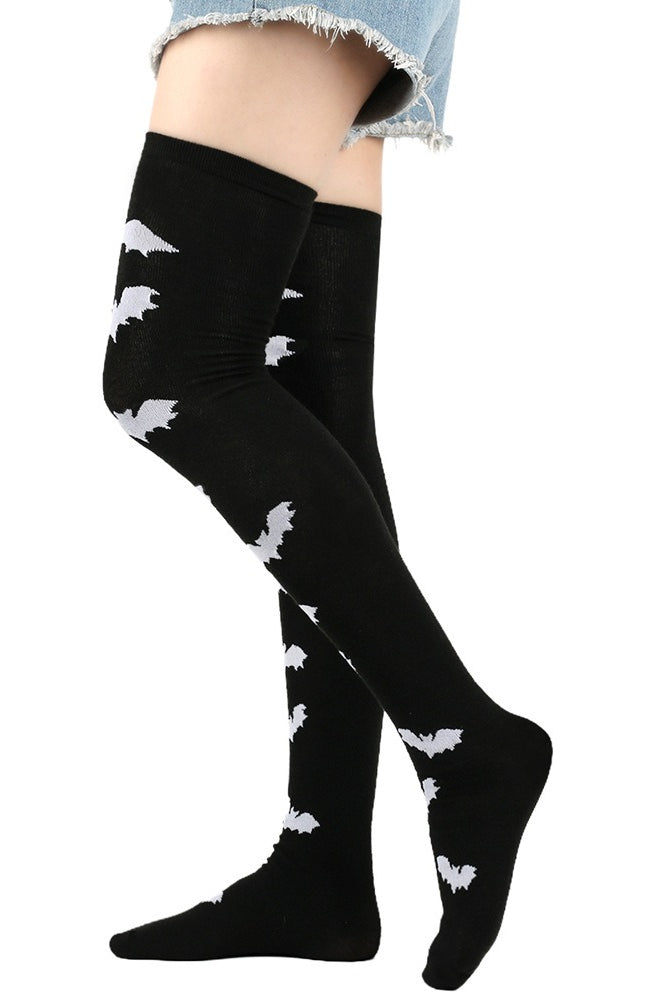 Halloween Motif Over Knee Socks