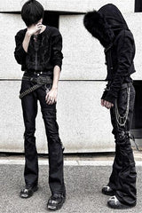 Punk Strappy Metal Buckle Flare Pants