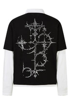 Gothic Thorn Print Long Sleeve Knit Top
