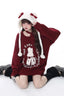 Christmas Bunny Lantern Sleeve Oversized Knit Sweater