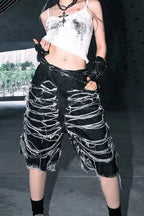 Retro Washed Black Denim Shorts