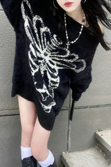 Goth Skull Print Harajuku Pullover Sweater