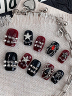 Punk Style Metal Rivet Rock Press On Nails