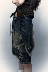 Street Style Five-Point Wide Leg Denim Shorts