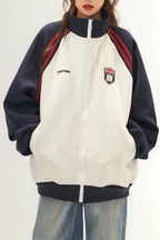 Contrast Raglan Stripe Track Jackets