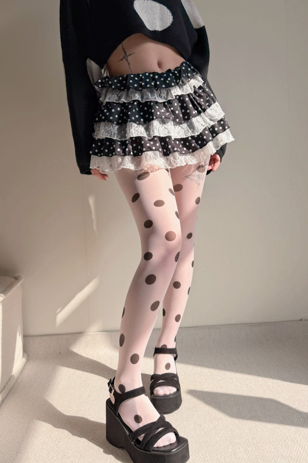 Colorful Big Polka Dot Tights Secondary image