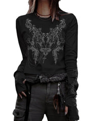 Gothic Long Sleeve Knit Top