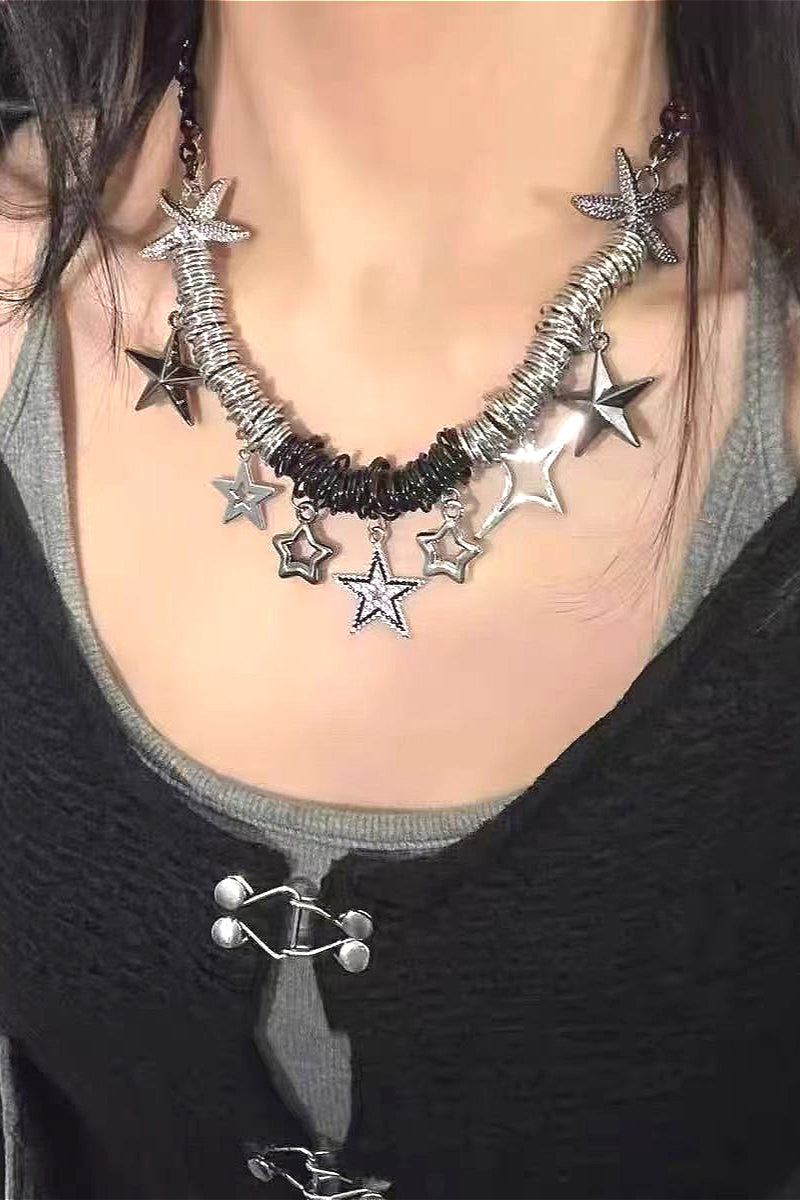 Y2K Starfish Iron Ring Tassel Necklace Main image