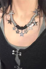 Y2K Starfish Iron Ring Tassel Necklace