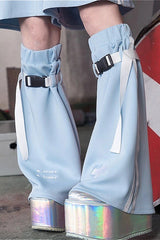 Cyber Y2K Tie Strap Slouchy Mid-Calf Socks