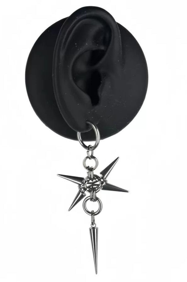 Star Spike Chain Drop Earrings