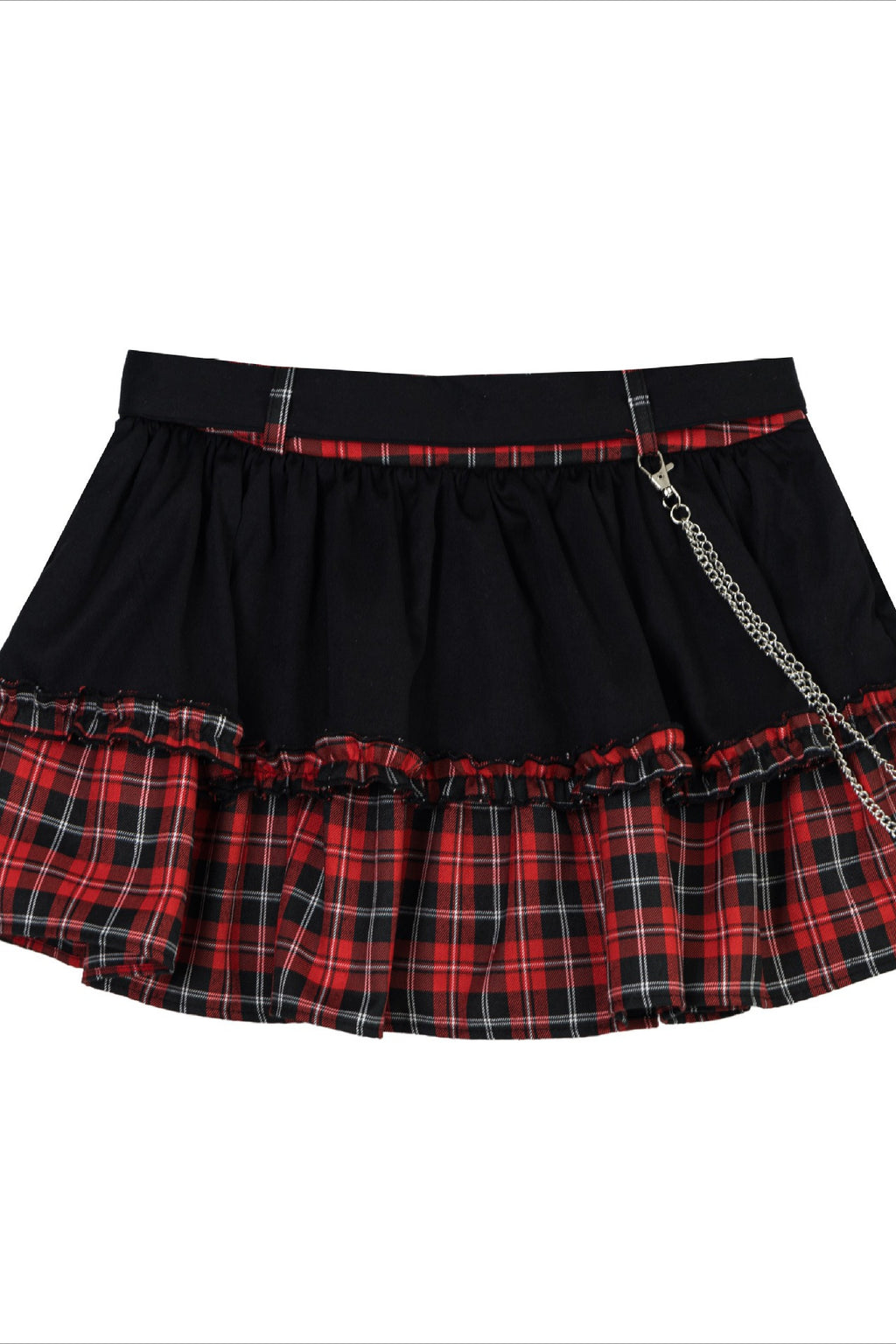 Cat Print Tiered Mini Skirt