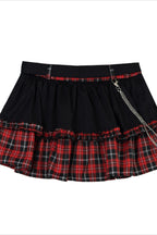 Cat Print Tiered Mini Skirt