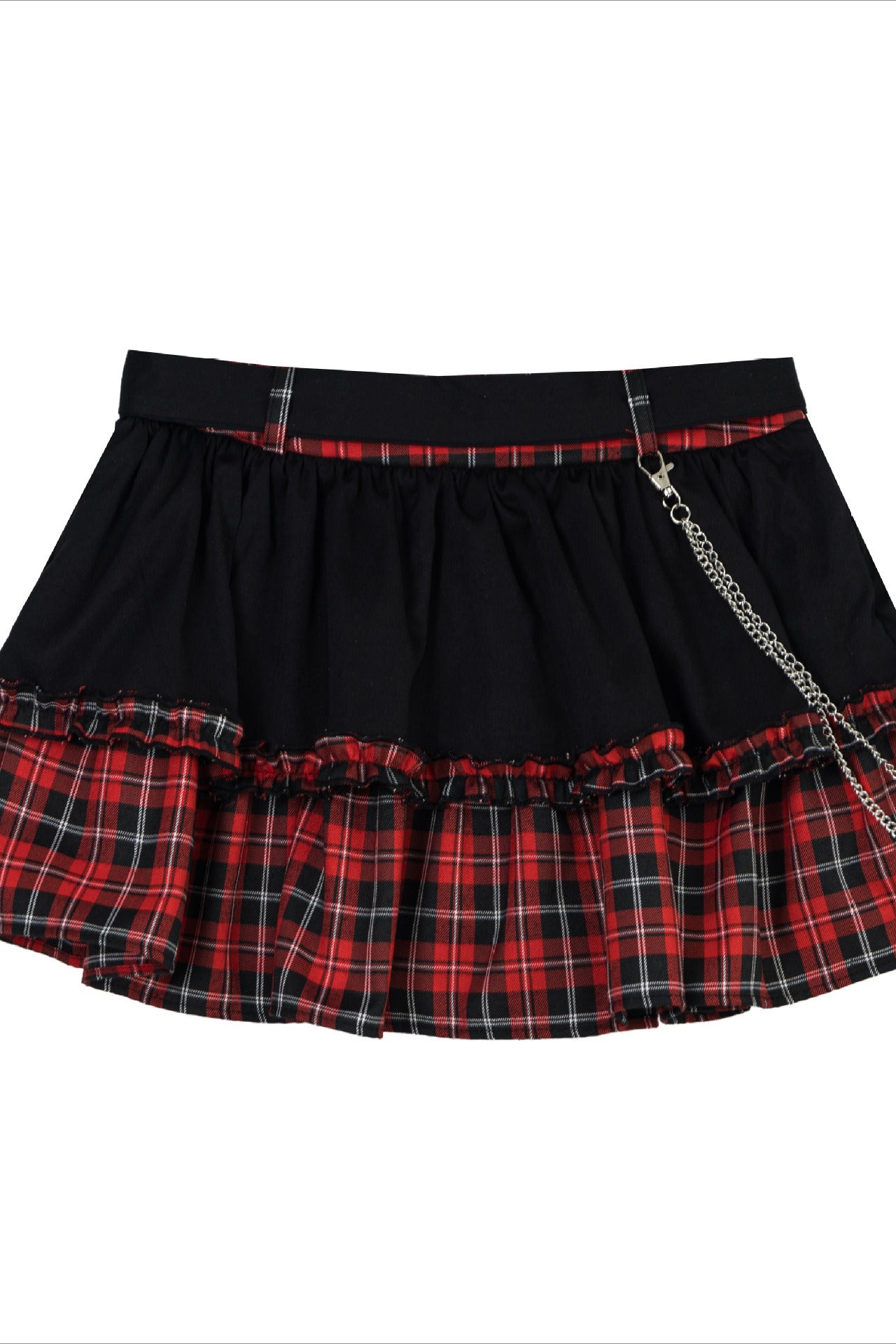 Cat Print Tiered Mini Skirt