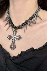 Retro Multi-Layer Spiked Star Stacking Necklace