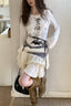 Punk Printed Crew Neck Slim Knit Top