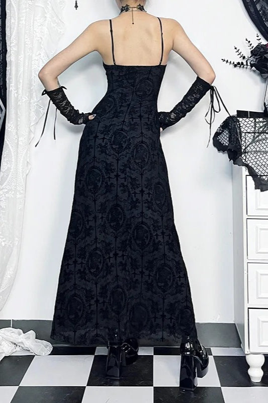 Dark Wind Cross Suspender Slim Fit Hip Maxi Dress Secondary image