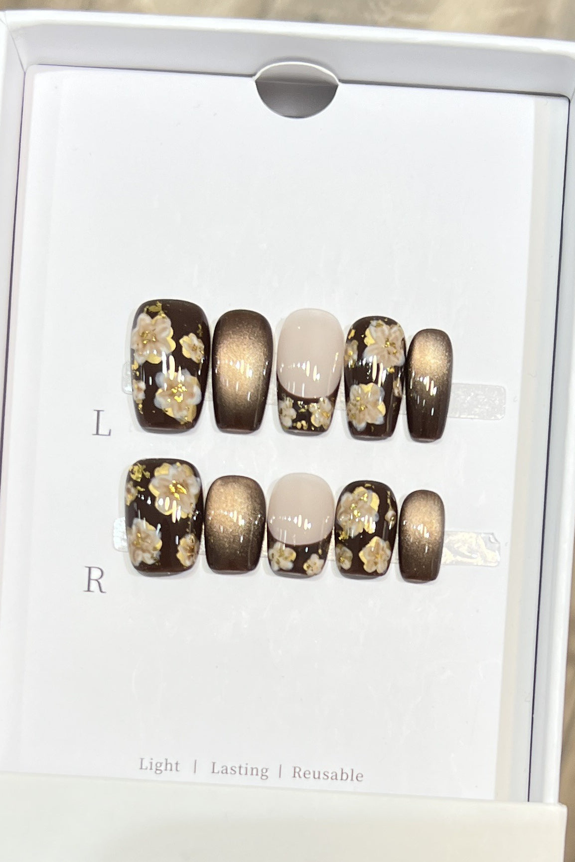 Y2K Floral Beaded Retro Press On Nails Secondary image