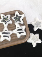 Star Plush Black White Hair Accs