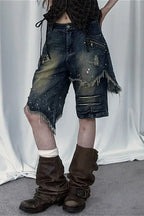 Street Style Five-Point Wide Leg Denim Shorts