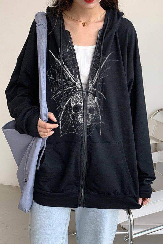 Gothic Skeleton Zip Up Hoodie Secondary image