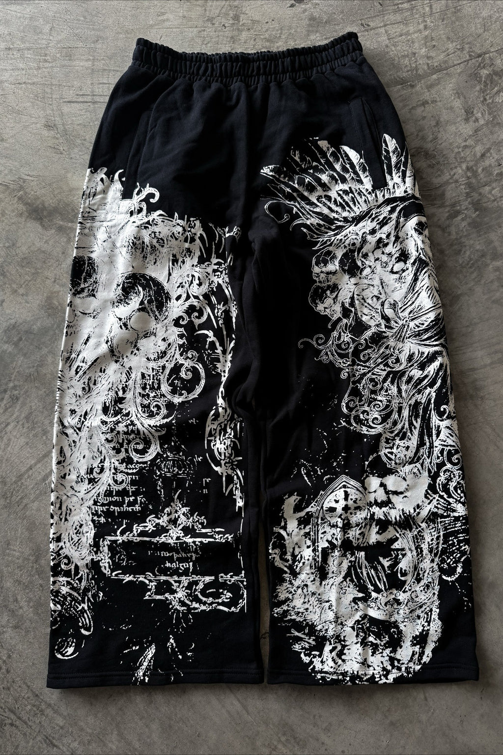 Ornate Snake Print Wide Leg Pants