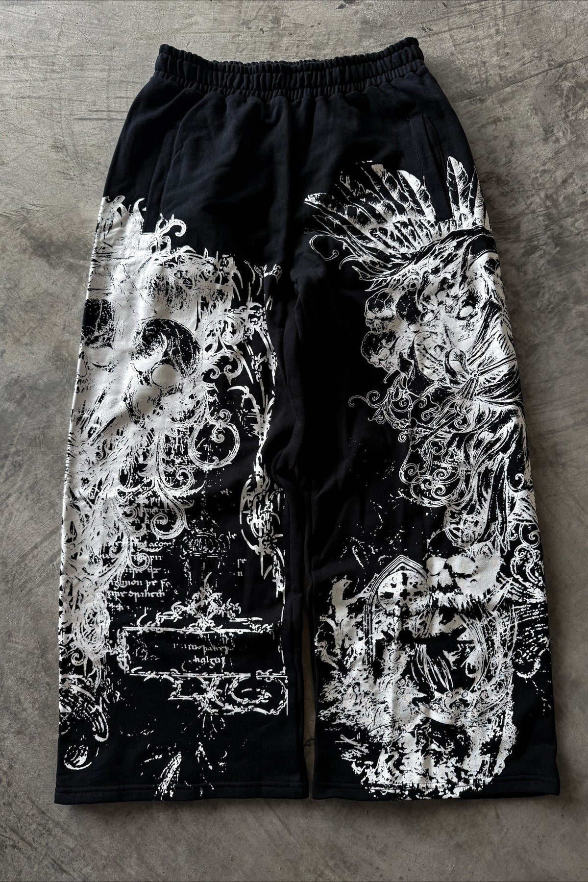 Ornate Snake Print Wide Leg Pants
