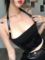 Design Halter Backless Base Tank Top