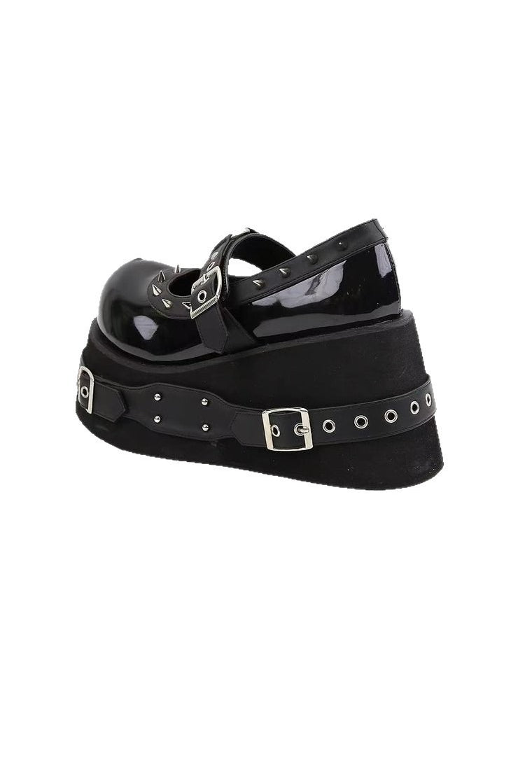 Studded Buckle Strap Platform Shoes