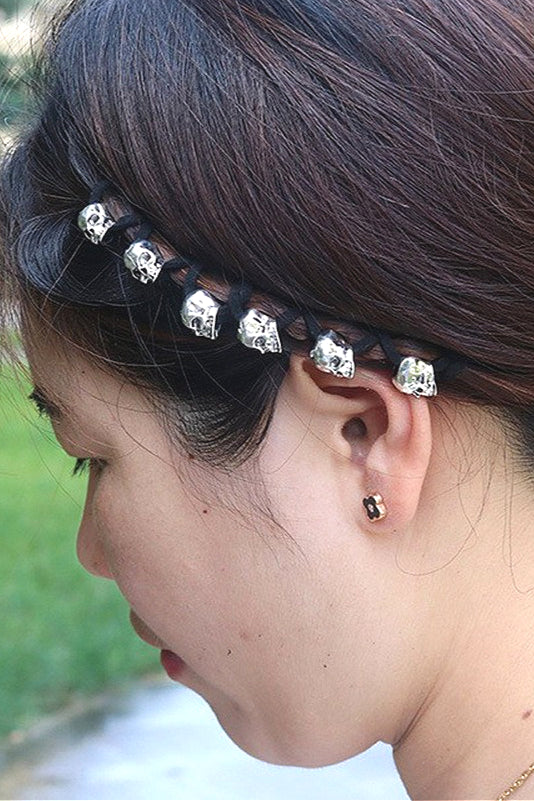 3D Punk Skull Velvet Rope Hair Accs