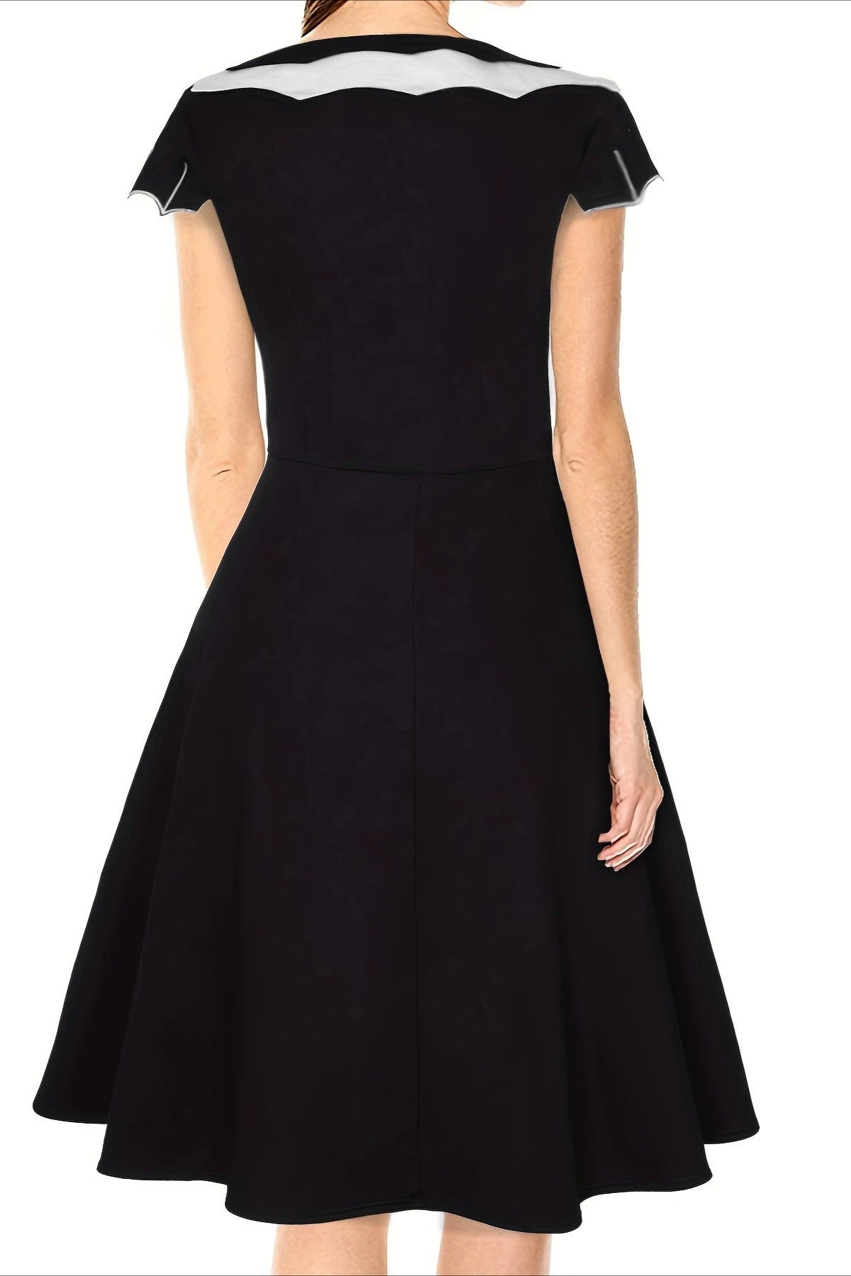 Bat Print Cutout Flared Dress