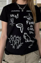 Doodle Graphic Short Sleeve T-Shirt