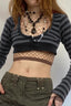 Gothic Stripe Crop T-Shirt