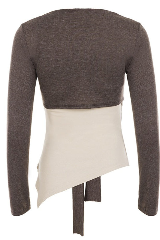 Asymmetric Tube Top Layered Cardigans