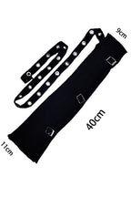 Eyelet Buckle Strap Fingerless Gloves