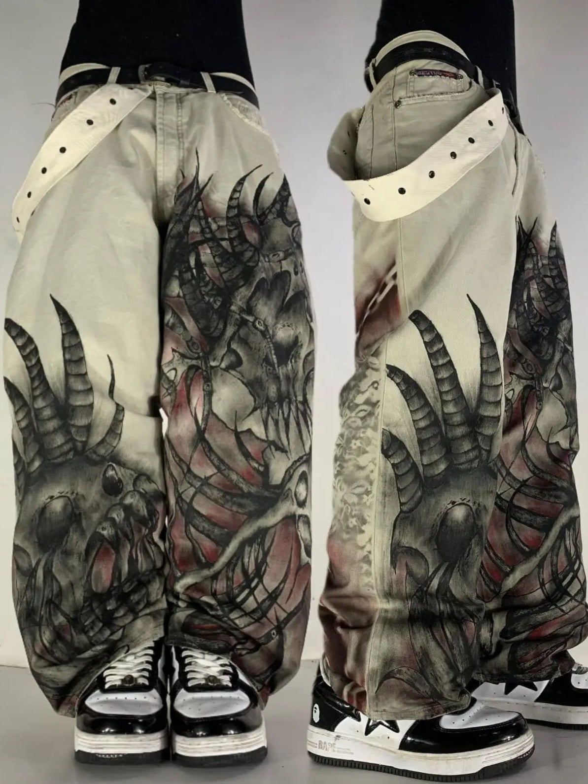 Hip Hop Streetwear Wide Leg Denim Pants Main image
