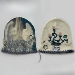 2000s Gothic Y2k Autumn Winter Wool Acrylic Warm Unisex Hat