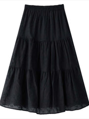 Slouchy Vintage Patchwork Floral Ruffle A-Line Maxi Skirt