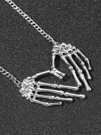 Punk Skull Hand Pendant Necklace